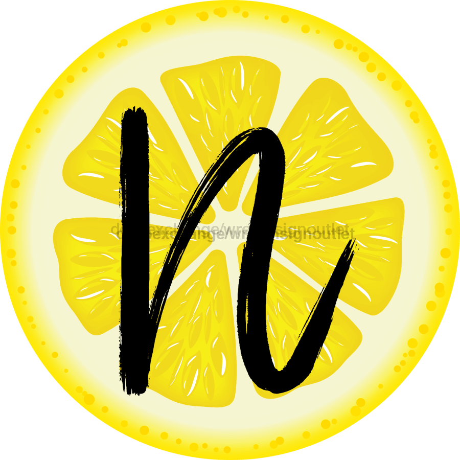 Personalized Lemon Sign Initial Monogram Decoe-4088-Dh-Custom 18 Wood Round N