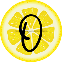 Thumbnail for Personalized Lemon Sign Initial Monogram Decoe-4088-Dh-Custom 18 Wood Round O