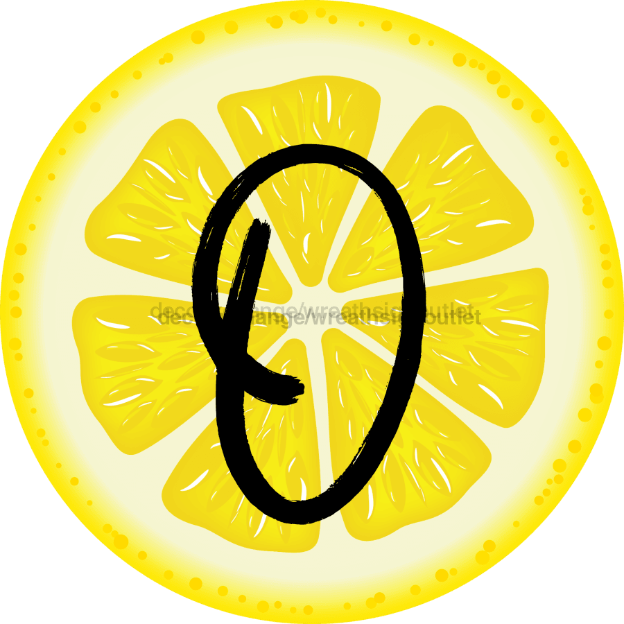 Personalized Lemon Sign Initial Monogram Decoe-4088-Dh-Custom 18 Wood Round O