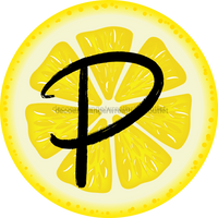 Thumbnail for Personalized Lemon Sign Initial Monogram Decoe-4088-Dh-Custom 18 Wood Round P