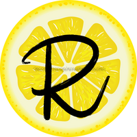 Thumbnail for Personalized Lemon Sign Initial Monogram Decoe-4088-Dh-Custom 18 Wood Round R