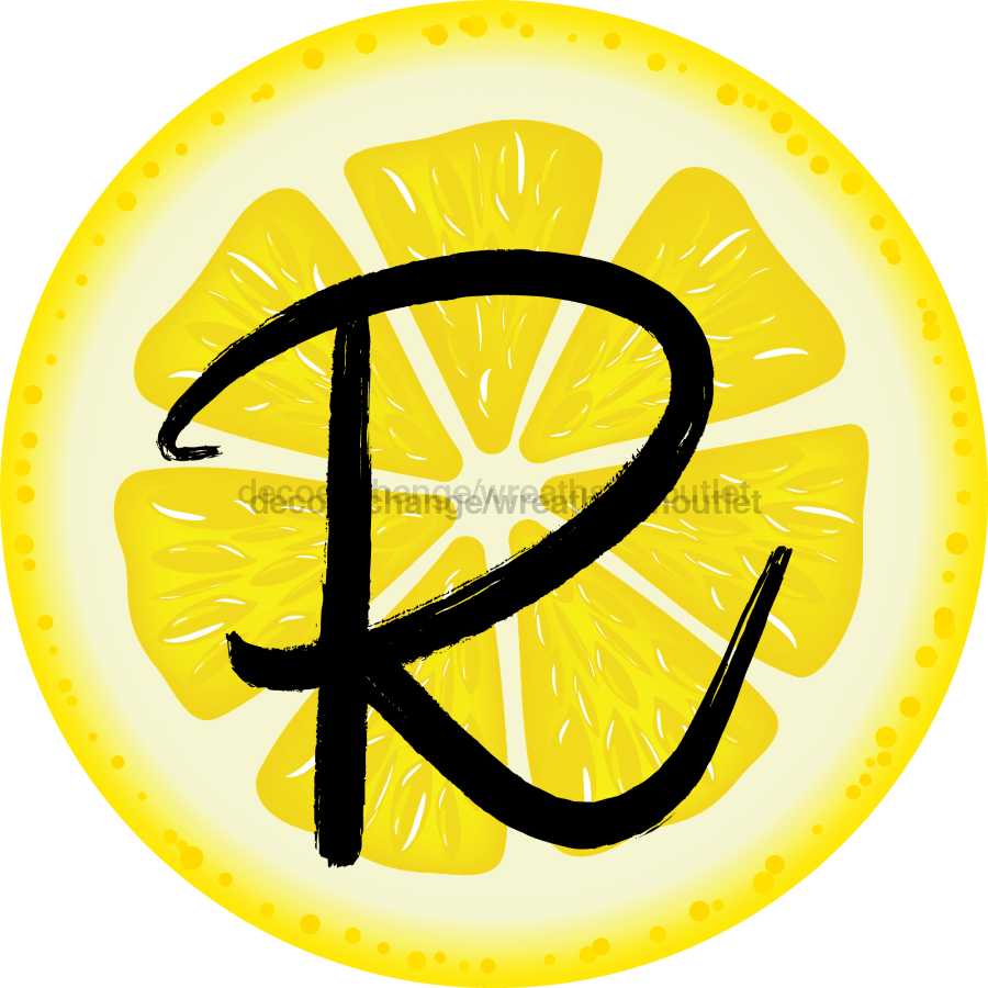 Personalized Lemon Sign Initial Monogram Decoe-4088-Dh-Custom 18 Wood Round R