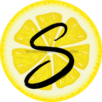 Thumbnail for Personalized Lemon Sign Initial Monogram Decoe-4088-Dh-Custom 18 Wood Round S