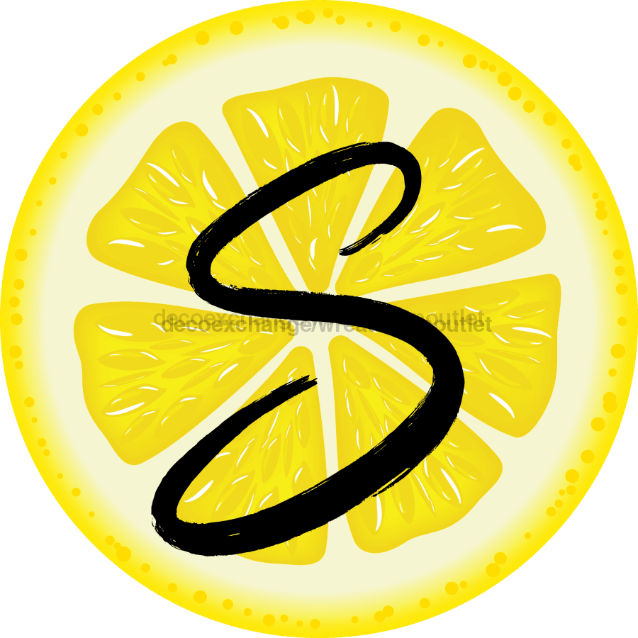 Personalized Lemon Sign Initial Monogram Decoe-4088-Dh-Custom 18 Wood Round S