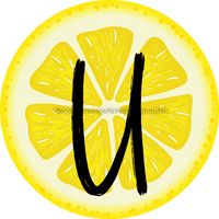 Thumbnail for Personalized Lemon Sign Initial Monogram Decoe-4088-Dh-Custom 18 Wood Round U