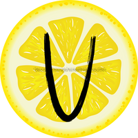 Thumbnail for Personalized Lemon Sign Initial Monogram Decoe-4088-Dh-Custom 18 Wood Round V