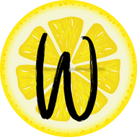 Thumbnail for Personalized Lemon Sign Initial Monogram Decoe-4088-Dh-Custom 18 Wood Round W