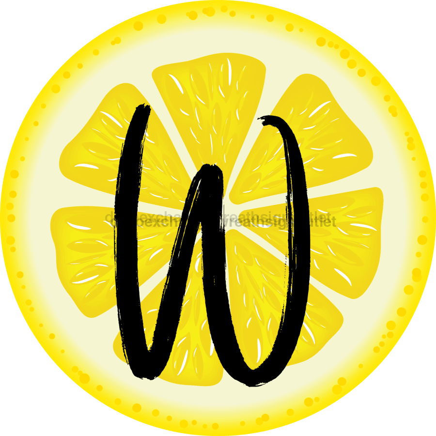 Personalized Lemon Sign Initial Monogram Decoe-4088-Dh-Custom 18 Wood Round W