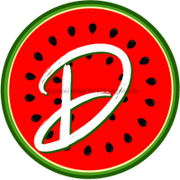 Thumbnail for Personalized Watermelon Sign Initial Monogram Decoe-4086-Dh-Custom 18 Wood Round