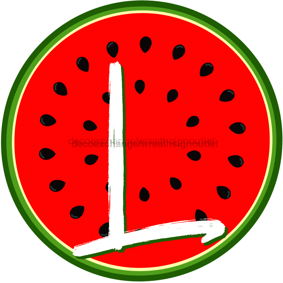 Personalized Watermelon Sign Initial Monogram Decoe-4086-Dh-Custom 18 Wood Round