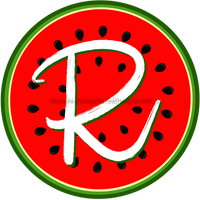Thumbnail for Personalized Watermelon Sign Initial Monogram Decoe-4086-Dh-Custom 18 Wood Round