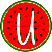 Thumbnail for Personalized Watermelon Sign Initial Monogram Decoe-4086-Dh-Custom 18 Wood Round