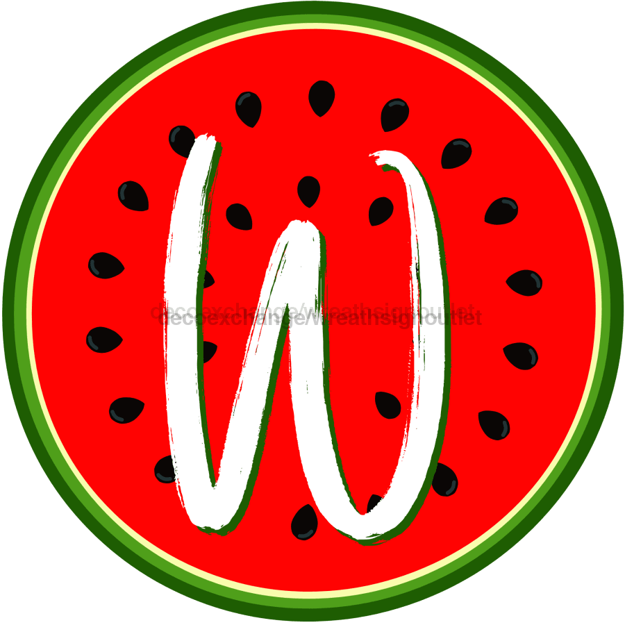 Personalized Watermelon Sign Initial Monogram Decoe-4086-Dh-Custom 18 Wood Round