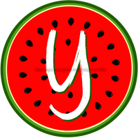 Thumbnail for Personalized Watermelon Sign Initial Monogram Decoe-4086-Dh-Custom 18 Wood Round