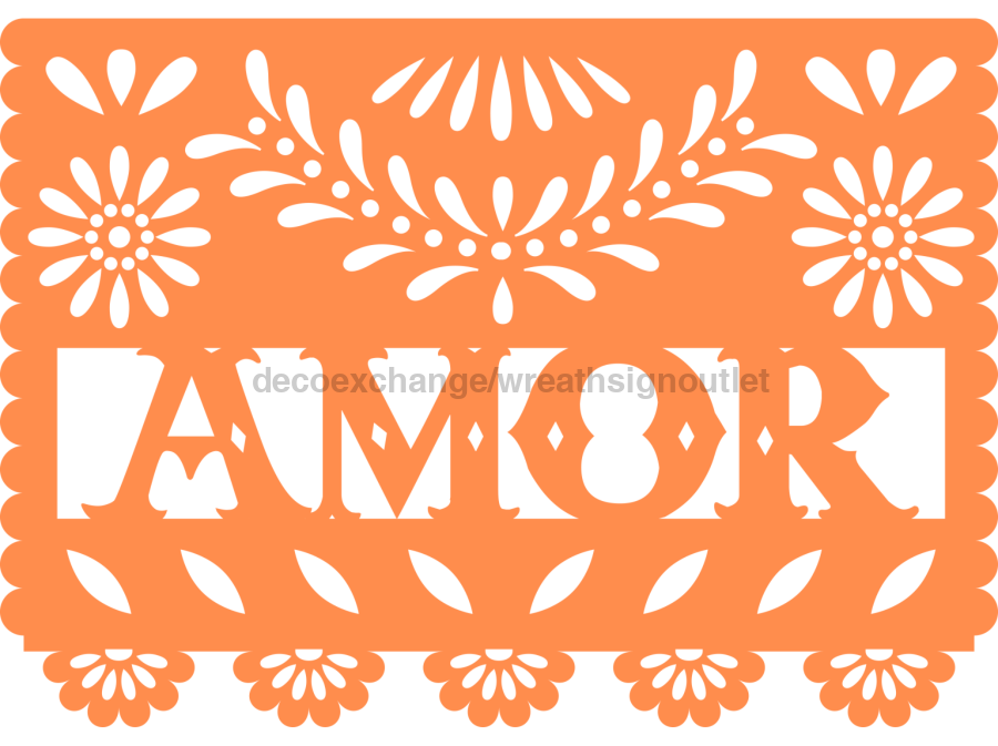 Picado Papel Fiesta Amor 22" Wood Door Hanger - DECOE-W-903696-DH