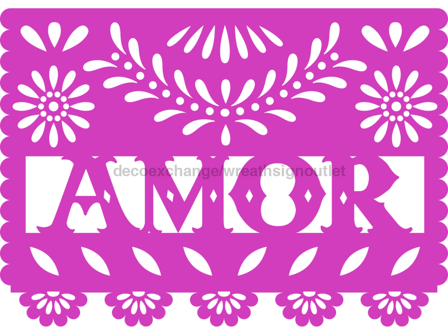 Picado Papel Fiesta Amor 22" Wood Door Hanger - DECOE-W-903697-DH