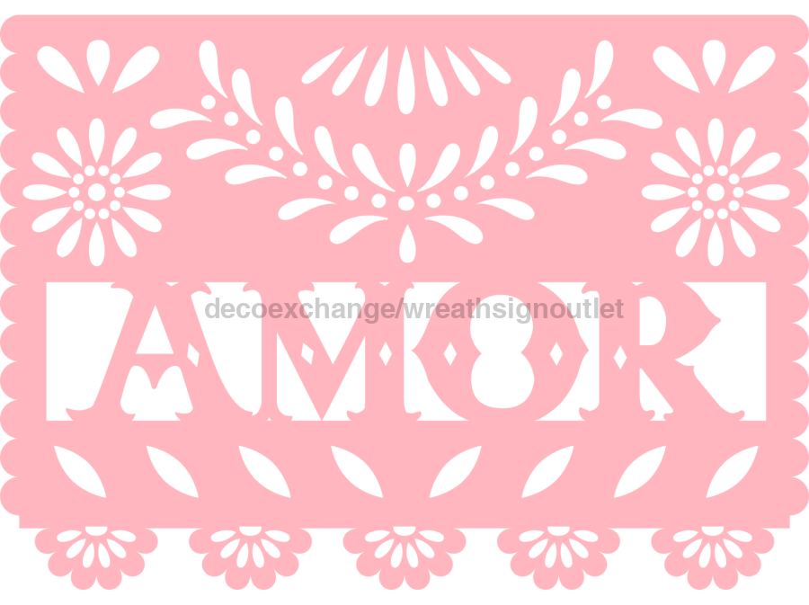 Picado Papel Fiesta Amor 22" Wood Door Hanger - DECOE-W-903698-DH