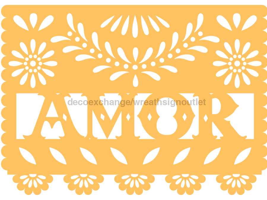 Picado Papel Fiesta Amor 22" Wood Door Hanger - DECOE-W-903702-DH