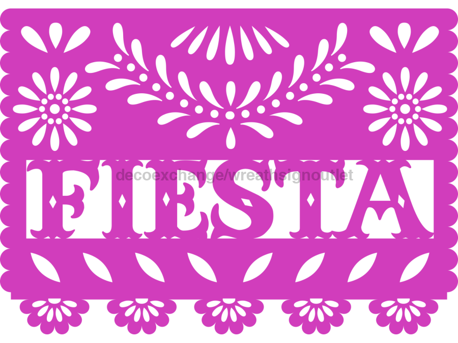 Picado Papel Fiesta 22" Wood Door Hanger - DECOE-W-903691-DH
