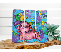Thumbnail for Pig Mardi Gras Tumbler, 20 oz Skinny Tumbler - DECOETUMBLER-167