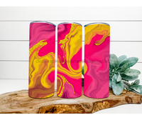 Thumbnail for Pink and Yellow Swirl Tumbler, 20 oz Skinny Tumbler - DECOETUMBLER-196