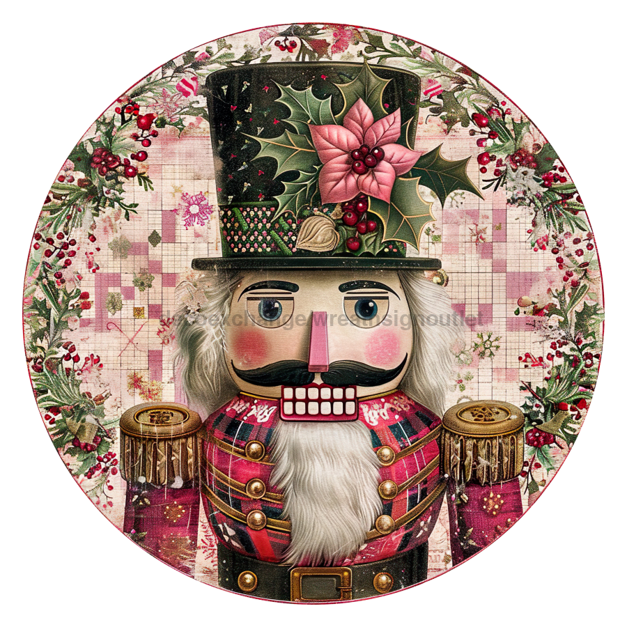Pink Christmas Nutcracker 18" Wood Door Hanger - DCO-102656-DH