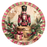 Thumbnail for Pink Christmas Nutcracker 18" Wood Door Hanger - DCO-102669-DH