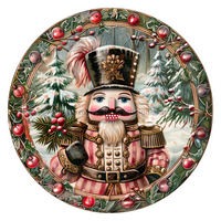 Thumbnail for Pink Christmas Nutcracker 18" Wood Door Hanger - DCO-102670-DH