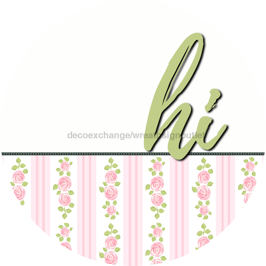 Pink Floral Door Hanger Dco-01578-Dh 18’ Round Wood