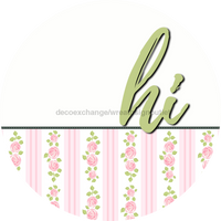 Thumbnail for Pink Floral Door Hanger Dco-01578-Dh 18’ Round Wood