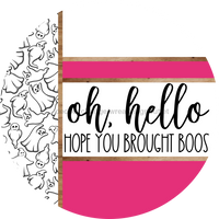 Thumbnail for Pink Ghost Door Hanger, Hello Brought Boos Door Hanger, DCO-01945-DH, 18