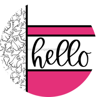 Thumbnail for Pink Ghost Door Hanger, Hello Door Hanger, DCO-01953-DH, 18