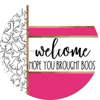 Thumbnail for Pink Ghost Door Hanger, Welcome Brought Boos Door Hanger, DCO-01944-DH, 18
