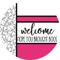 Thumbnail for Pink Ghost Door Hanger, Welcome Brought Boos Door Hanger, DCO-01951-DH, 18