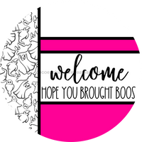 Thumbnail for Pink Ghost Door Hanger, Welcome Brought Boos Door Hanger, DCO-01972-DH, 18