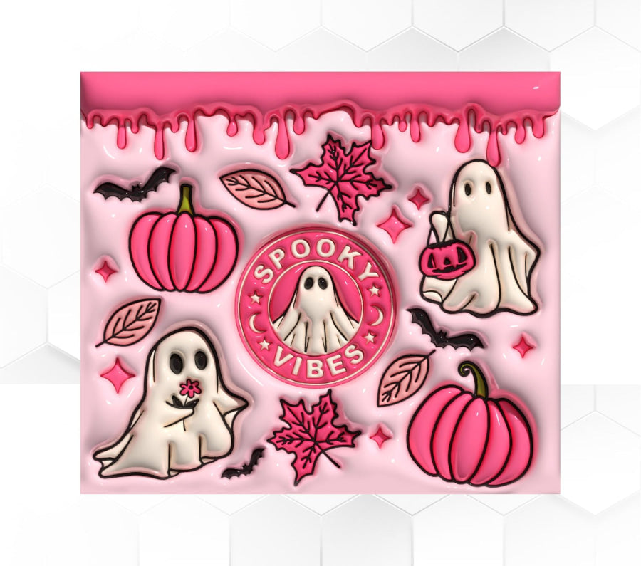 Pink Halloween Tumbler, 20 oz Skinny Tumbler - DECOETUMBLER-344