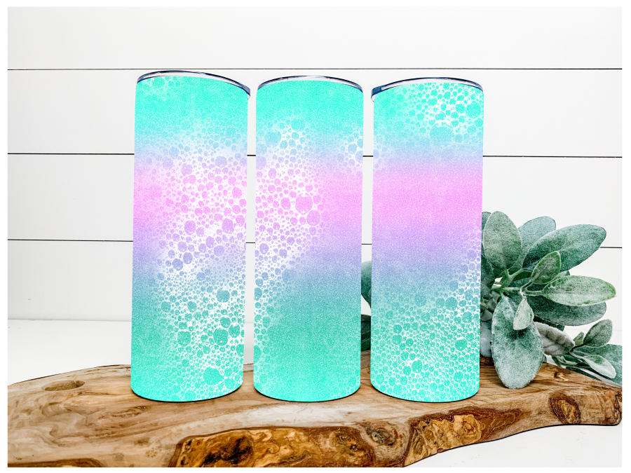 Pink Tumbler, Mermaid Tumbler, 20 oz Skinny Tumbler - DECOETUMBLER-114