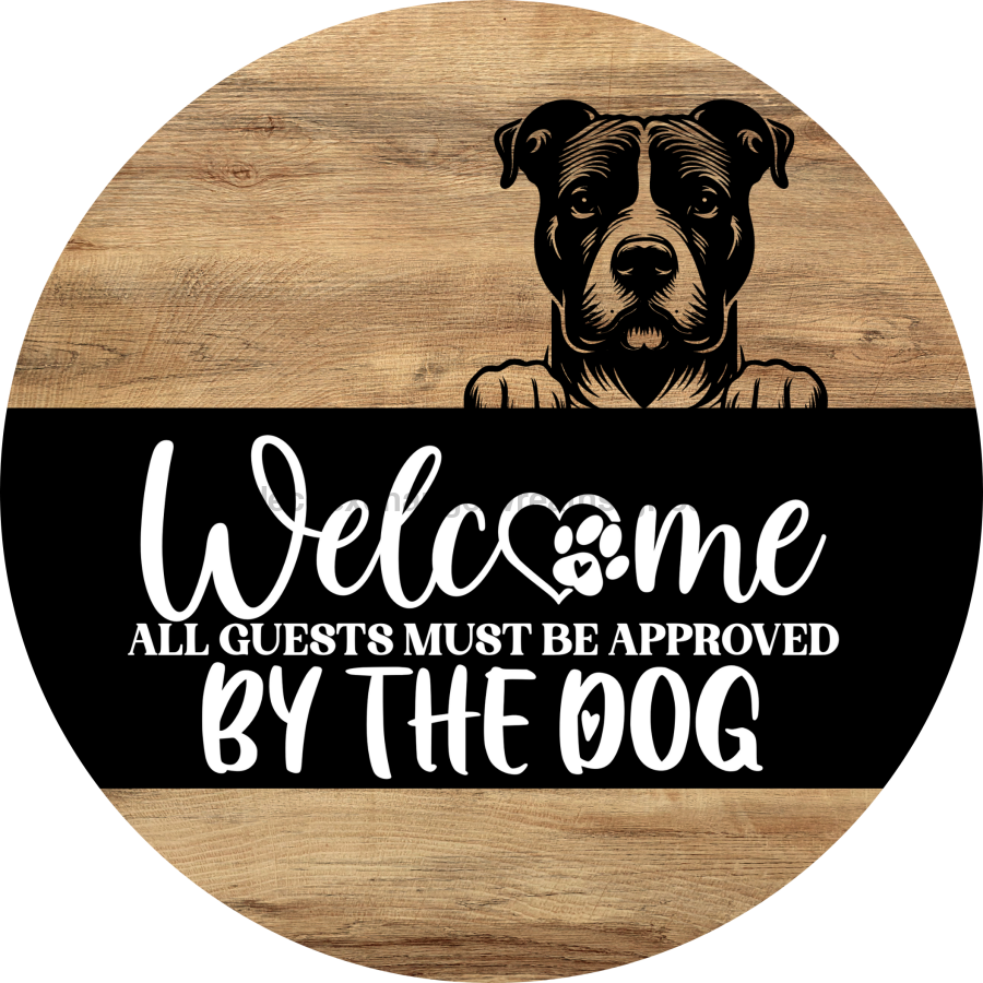 Dog Door Hanger, Hello Brought Treats Door Hanger, DCO-01975-DH, 18" Round Wood