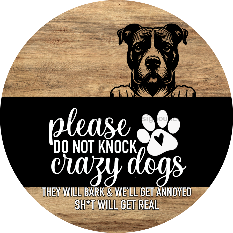 Dog Door Hanger, Hello Brought Treats Door Hanger, DCO-01975-DH, 18" Round Wood