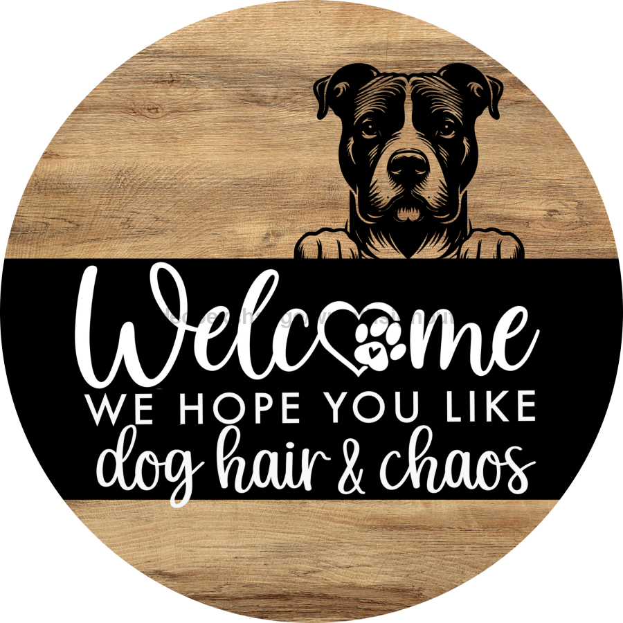 Dog Door Hanger, Hello Brought Treats Door Hanger, DCO-01975-DH, 18" Round Wood