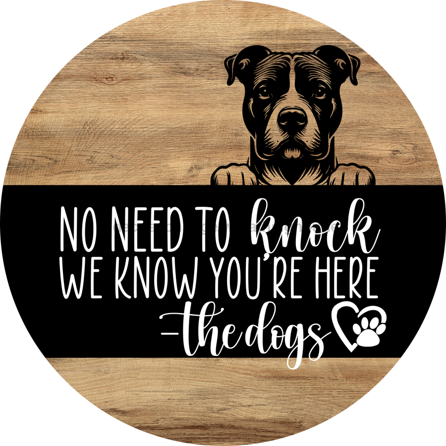 Dog Door Hanger, Hello Brought Treats Door Hanger, DCO-01975-DH, 18" Round Wood