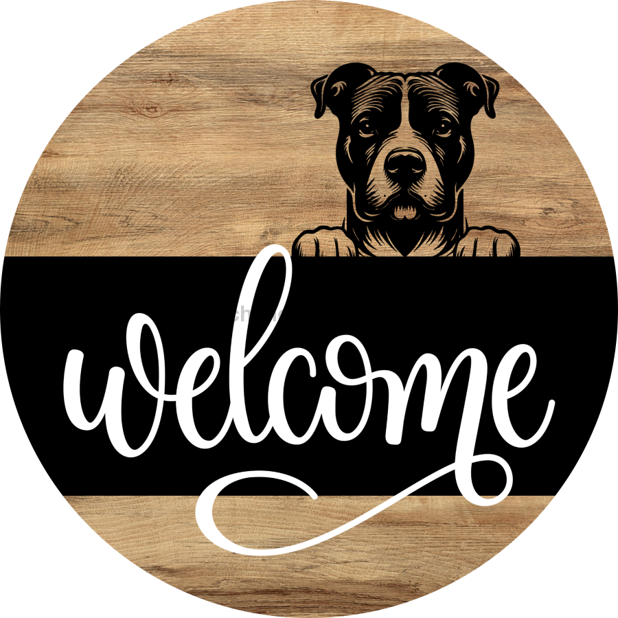 Dog Door Hanger, Hello Brought Treats Door Hanger, DCO-01975-DH, 18" Round Wood