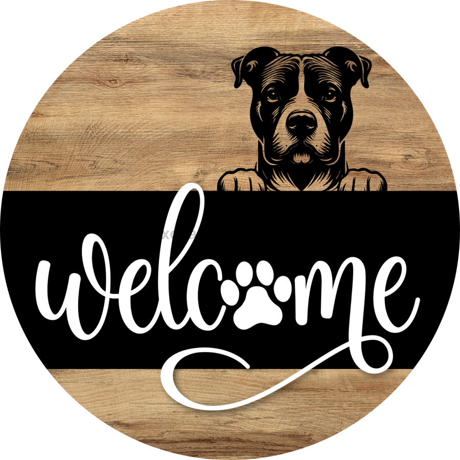 Dog Door Hanger, Hello Brought Treats Door Hanger, DCO-01975-DH, 18" Round Wood