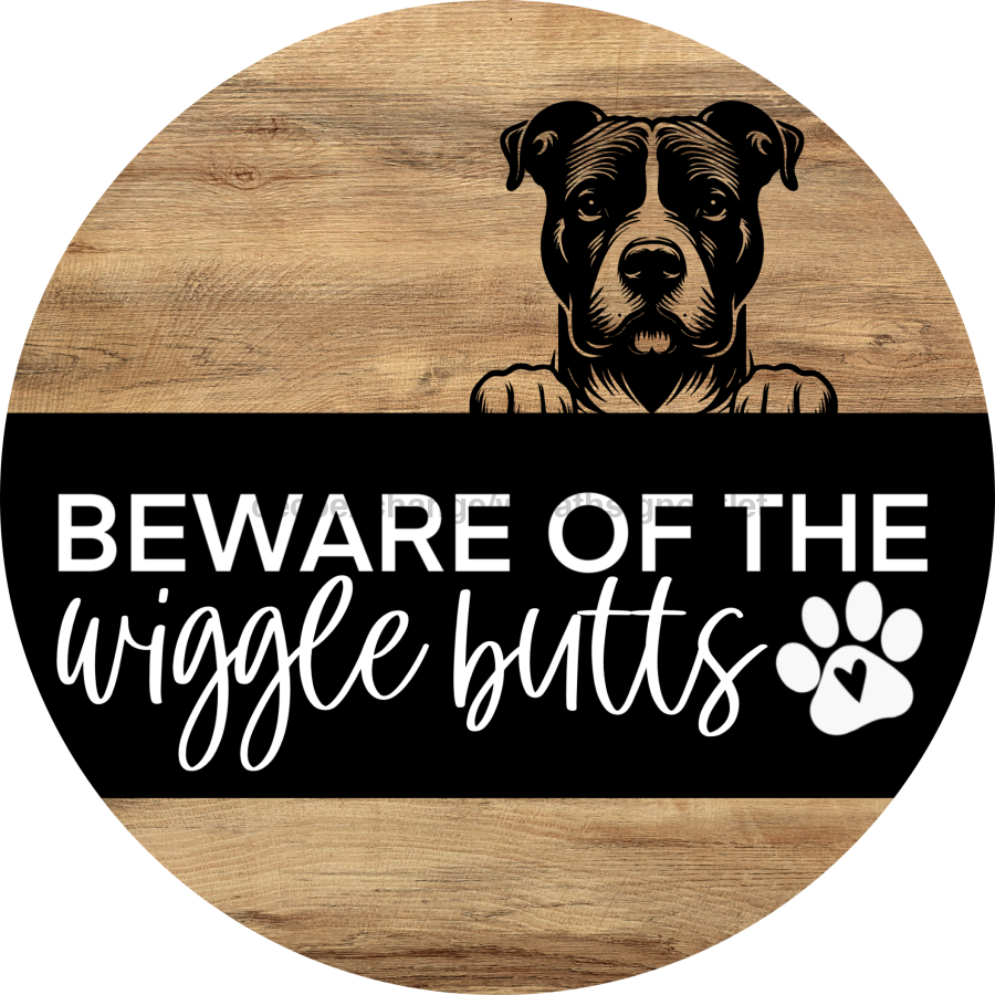 Dog Door Hanger, Hello Brought Treats Door Hanger, DCO-01975-DH, 18" Round Wood