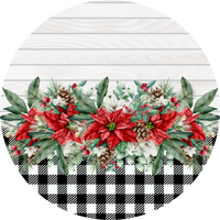 Thumbnail for Poinsettia Sign Blank Dco-00775 For Wreath 10 Round Metal