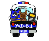 Thumbnail for Police Sign, Support Police Sign, Back The Blue Sign, wood sign, CR-W-066 door hanger, occupational, first responder