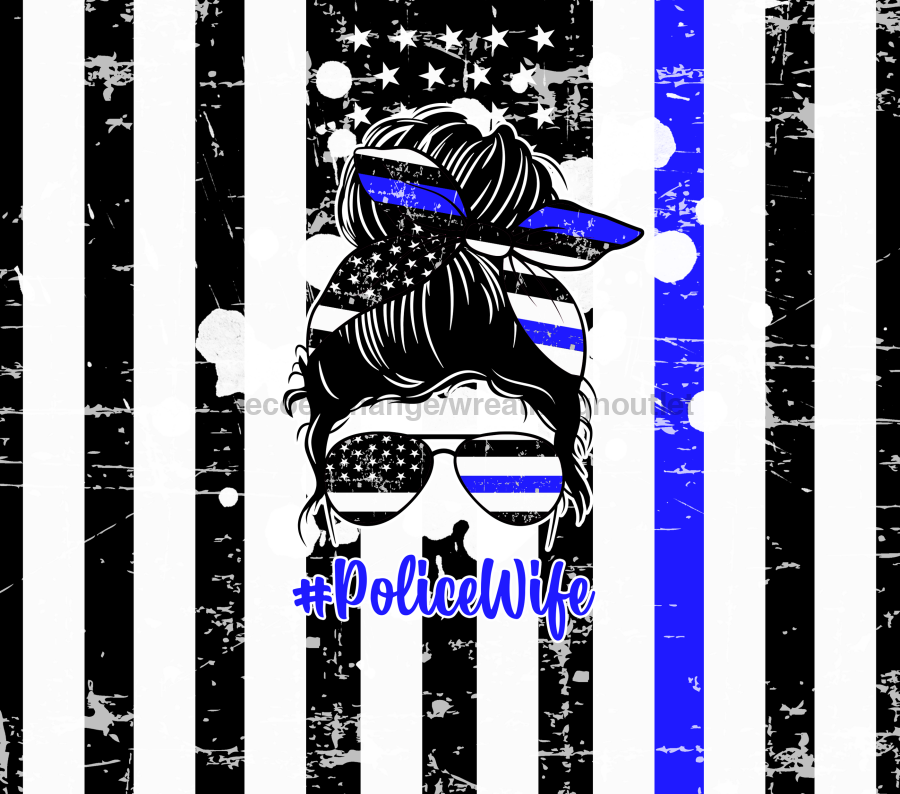Police Wife Tumbler, Flag with Blue Line Tumbler 20 oz Skinny Tumbler - DECOETUMBLER-238