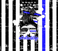 Thumbnail for Police Wife Tumbler, Flag with Blue Line Tumbler 20 oz Skinny Tumbler - DECOETUMBLER-238