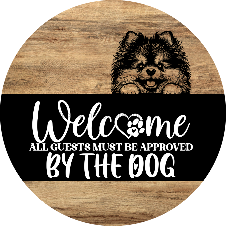 Dog Door Hanger, Hello Brought Treats Door Hanger, DCO-01975-DH, 18" Round Wood