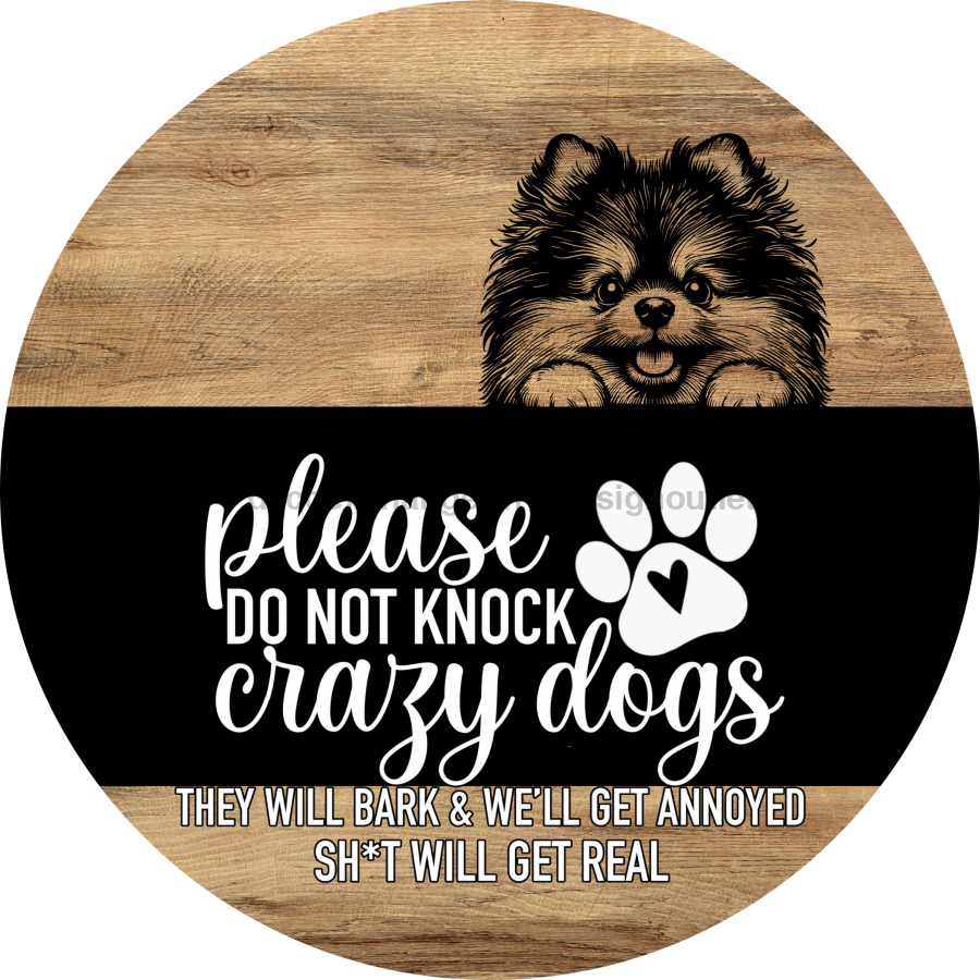 Dog Door Hanger, Hello Brought Treats Door Hanger, DCO-01975-DH, 18" Round Wood